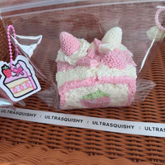 Pink Strawberry Toast Creamy Clay Slow Rebound Soft Squish Taba Squishy Sensory Fidget Toy for Stress Relief