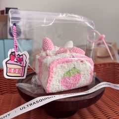 Pink Strawberry Toast Creamy Clay Slow Rebound Soft Squish Taba Squishy Sensory Fidget Toy for Stress Relief