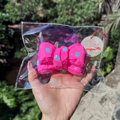【Usquish】Hot Pink Bow Soft Cheese Texture Slow Rising Squishy