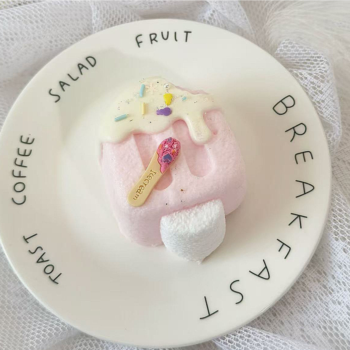 Ice Cream One Bite Creamy Clay Slow Rebound Soft Squish Taba Squishy Sensory Fidget Toy for Stress Relief