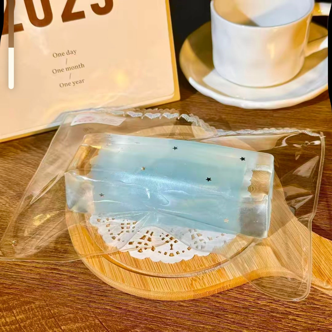 Clear Glitter Blue Long Ice Squishy-LIVE