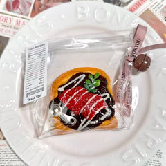 Strawberry Small Toast Creamy Clay Slow Rebound Soft Squish Taba Squishy Sensory Fidget Toy for Stress Relief