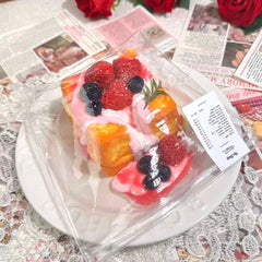 Strawberry Flow Double Toast Creamy Clay Slow Rebound Soft Squish Taba Squishy Sensory Fidget Toy for Stress Relief