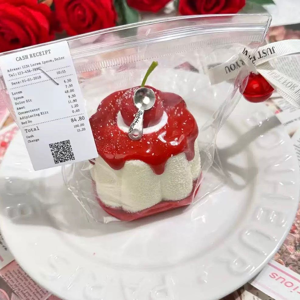 Red Cherry Pudding Creamy Clay Slow Rebound Soft Squish Taba Squishy Sensory Fidget Toy for Stress Relief