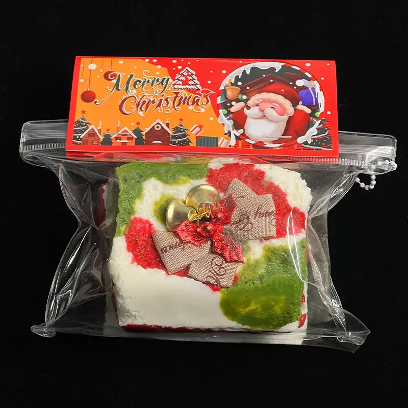 Christmas Toast Creamy Clay Slow Rebound Soft Squish Taba Squishy Sensory Fidget Toy for Stress Relief