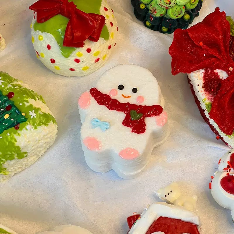 Christmas Gingerman Creamy Clay Slow Rebound Soft Squish Taba Squishy Sensory Fidget Toy for Stress Relief