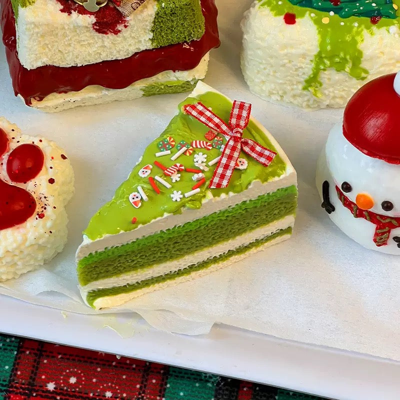 Christmas Basque Creamy Clay Slow Rebound Soft Squish Taba Squishy Sensory Fidget Toy for Stress Relief