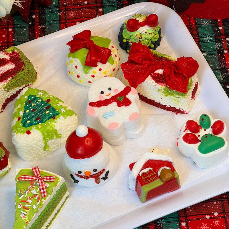 Christmas Snowman Creamy Clay Slow Rebound Soft Squish Taba Squishy Sensory Fidget Toy for Stress Reliefl