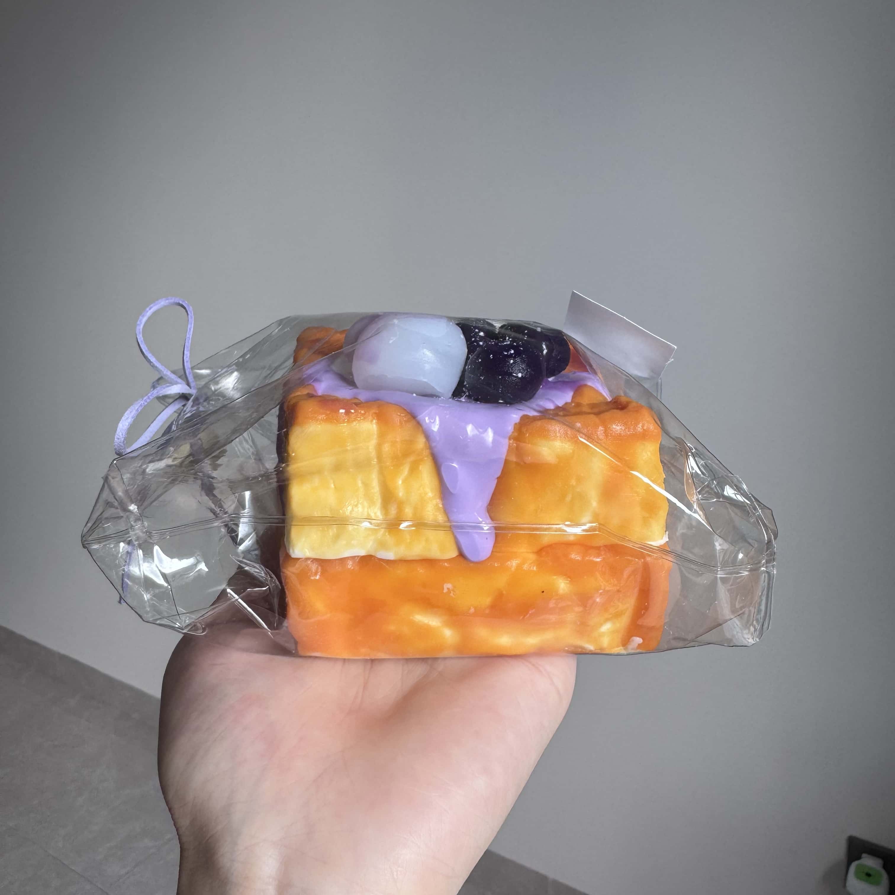 Blueberry Flow Double Toast Creamy Clay Slow Rebound Soft Squish Taba Squishy Sensory Fidget Toy for Stress Relief