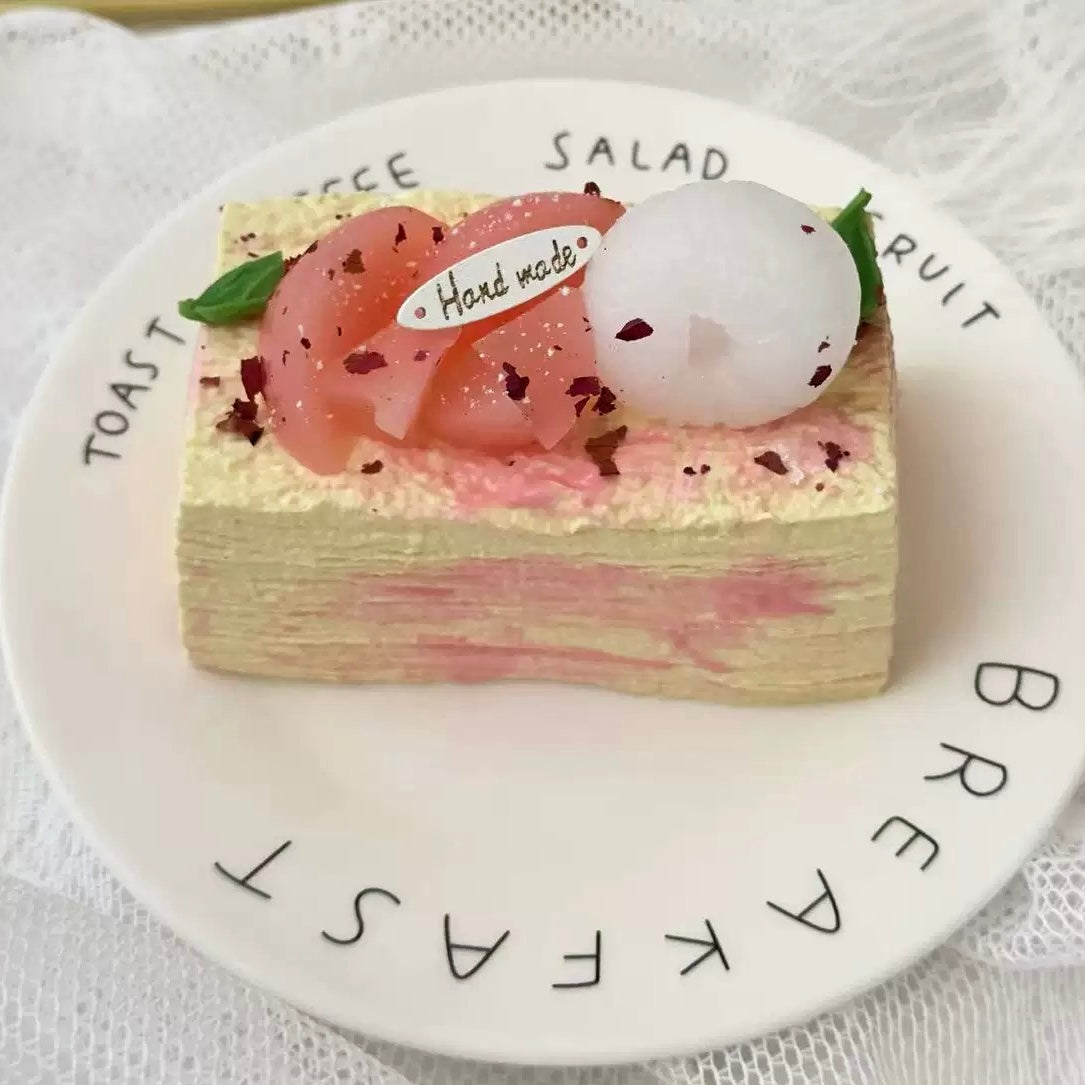 Peach Cake Creamy Clay Slow Rebound Soft Squish Taba Squishy Sensory Fidget Toy for Stress Relief