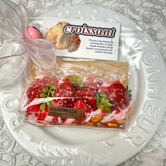 Strawberry Twist Bread Creamy Clay Slow Rebound Soft Squish Taba Squishy Sensory Fidget Toy for Stress Relief