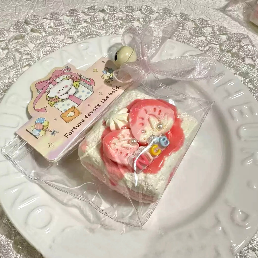 Strawberry Sauce Cake Creamy Clay Slow Rebound Soft Squish Taba Squishy Sensory Fidget Toy for Stress Relief