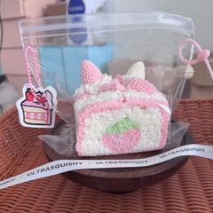 Pink Strawberry Toast Creamy Clay Slow Rebound Soft Squish Taba Squishy Sensory Fidget Toy for Stress Relief