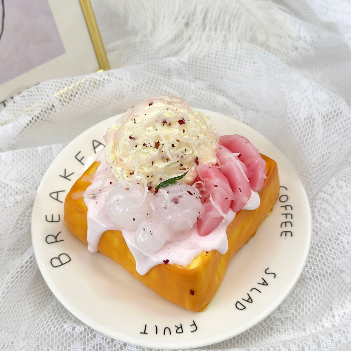 Peach Toast Creamy Clay Slow Rebound Soft Squish Taba Squishy Sensory Fidget Toy for Stress Relief