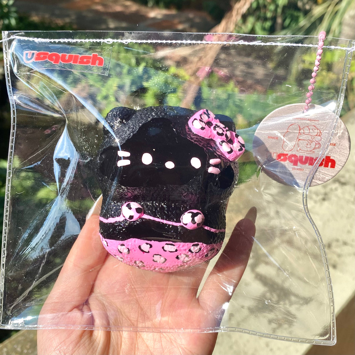 【Usquish】Bikini KT Black Skin Pink Leopard Soft Cheese Texture