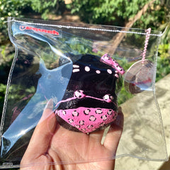 【Usquish】Bikini KT Black Skin Pink Leopard Soft Cheese Texture