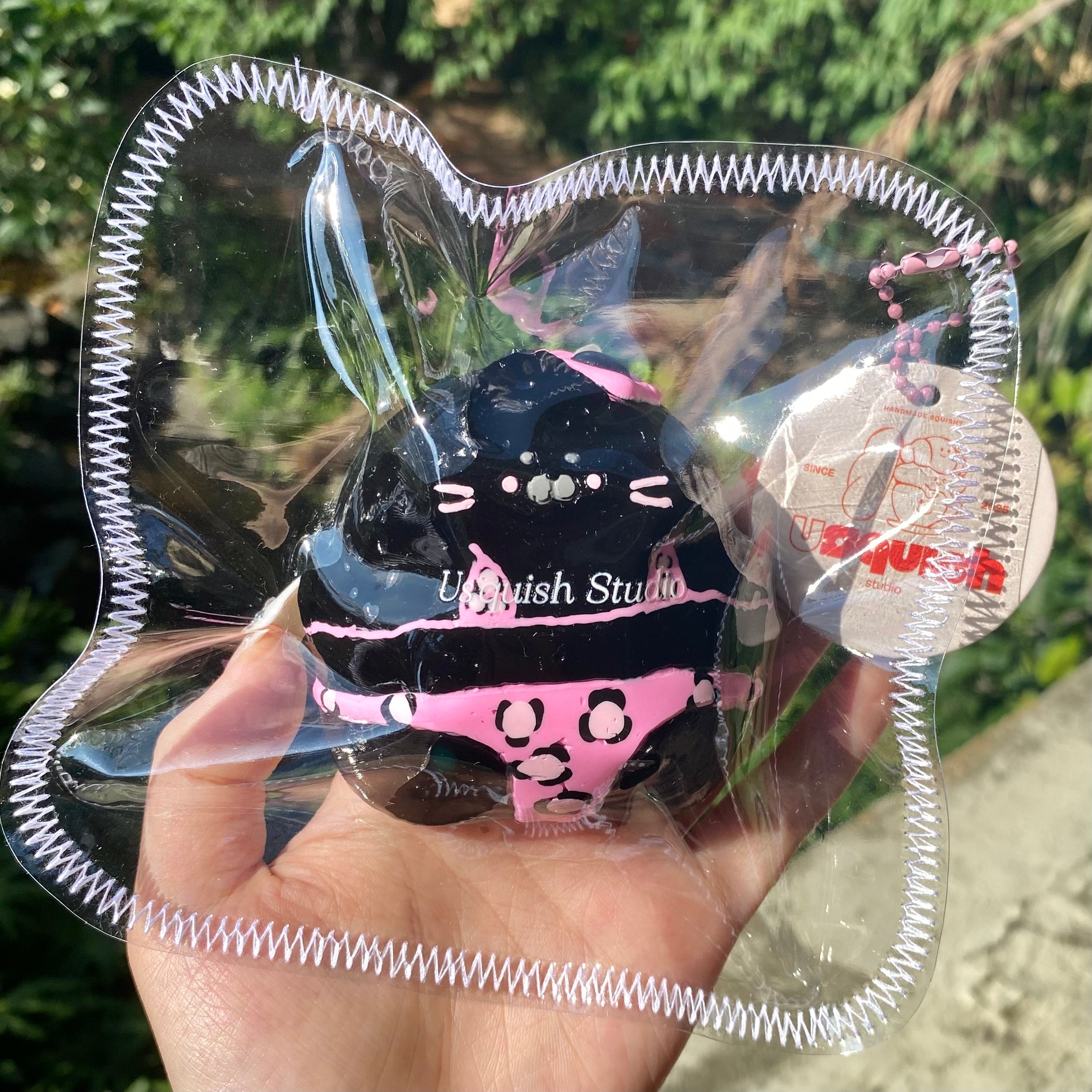 【Usquish】Bikini Seal Black Skin Pink Leopard Soft Cheese Texture Slow Rising