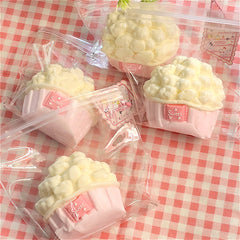 198g Pink Popcorn Creamy Clay Slow Rebound Soft Squish Taba Squishy Sensory Fidget Toy for Stress Relief