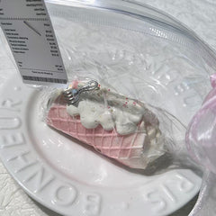 Pink Waffle Roll Creamy Clay Slow Rebound Handmade Taba Squishy Sensory Fidget Toy for Stress Relief