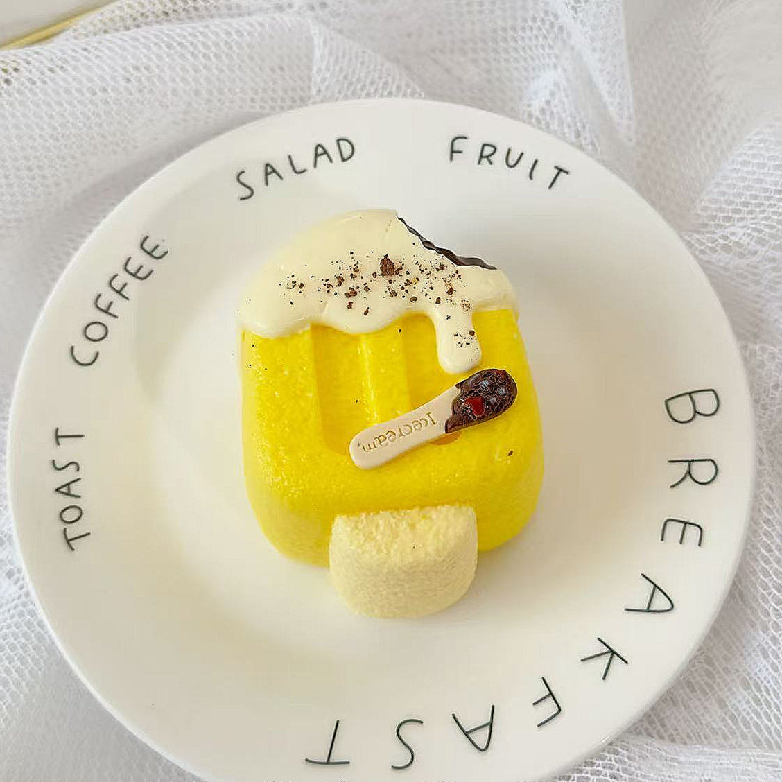 Ice Cream One Bite Creamy Clay Slow Rebound Soft Squish Taba Squishy Sensory Fidget Toy for Stress Relief