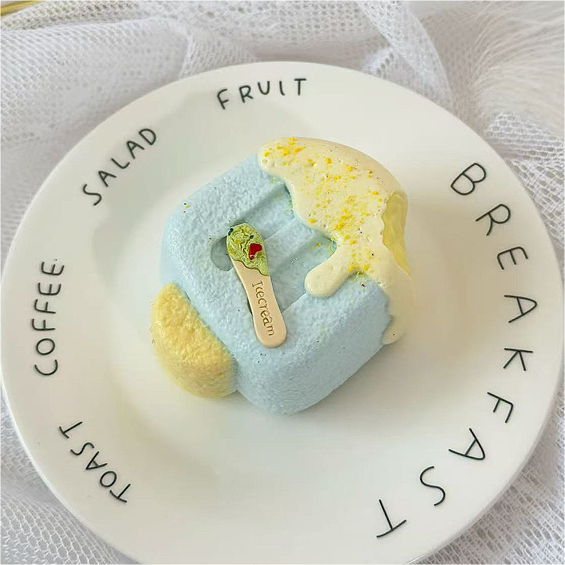 Ice Cream One Bite Creamy Clay Slow Rebound Soft Squish Taba Squishy Sensory Fidget Toy for Stress Relief