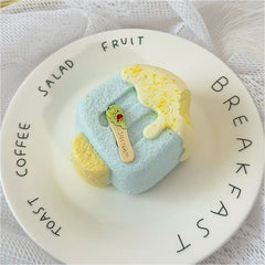 Ice Cream One Bite Creamy Clay Slow Rebound Soft Squish Taba Squishy Sensory Fidget Toy for Stress Relief