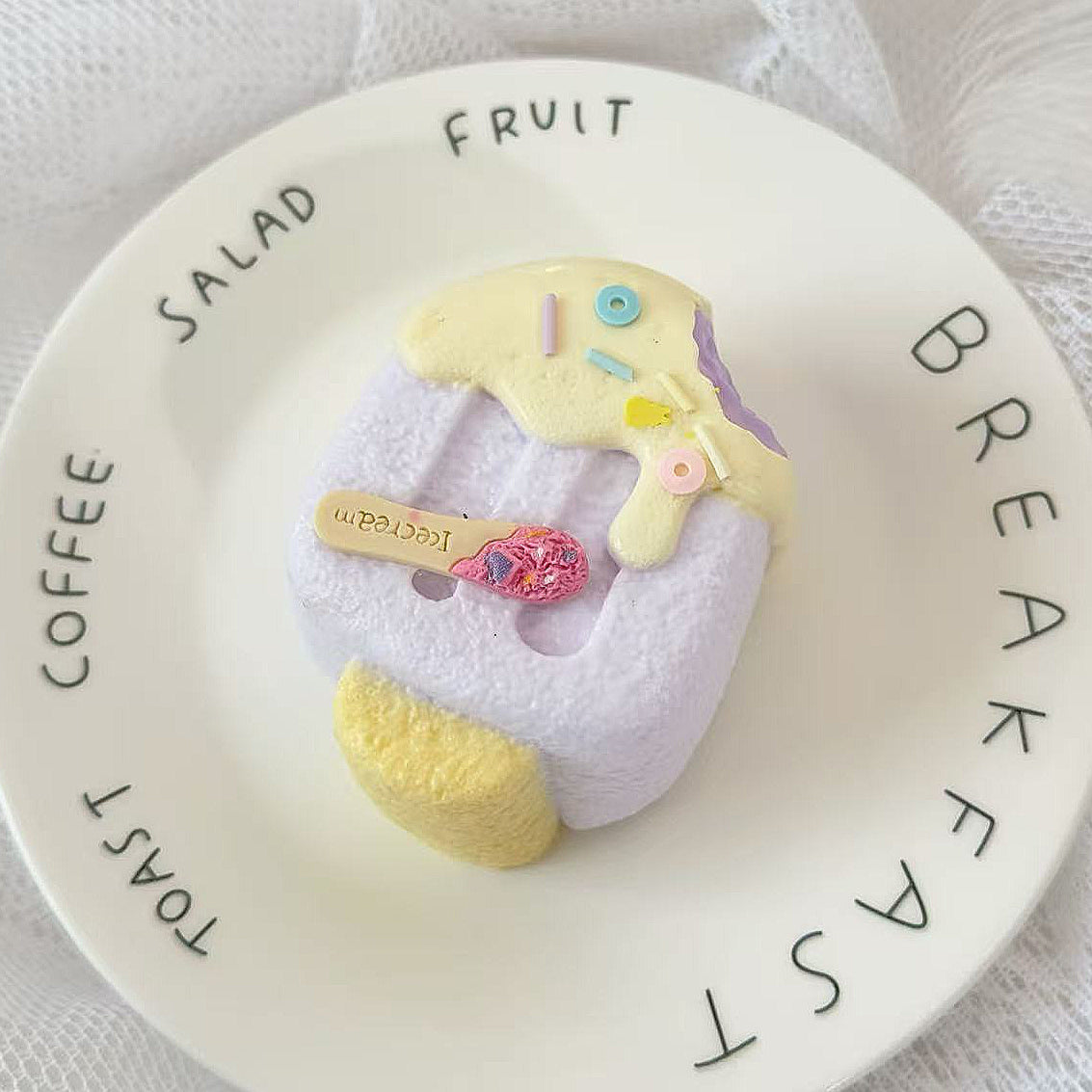 Ice Cream One Bite Creamy Clay Slow Rebound Soft Squish Taba Squishy Sensory Fidget Toy for Stress Relief