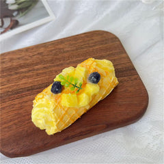 Mango Waffle Roll Creamy Clay Slow Rebound Handmade Taba Squishy Sensory Fidget Toy for Stress Relief