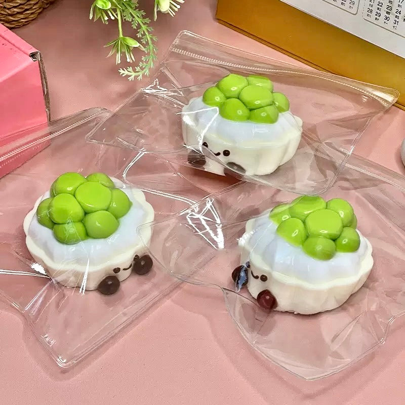JC Green Grape Tower Cake Creamy Clay Slow Rebound Soft Squish Taba Squishy Sensory Fidget Toy for Stress Relief