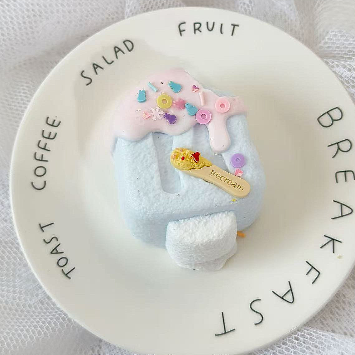 Ice Cream One Bite Creamy Clay Slow Rebound Soft Squish Taba Squishy Sensory Fidget Toy for Stress Relief