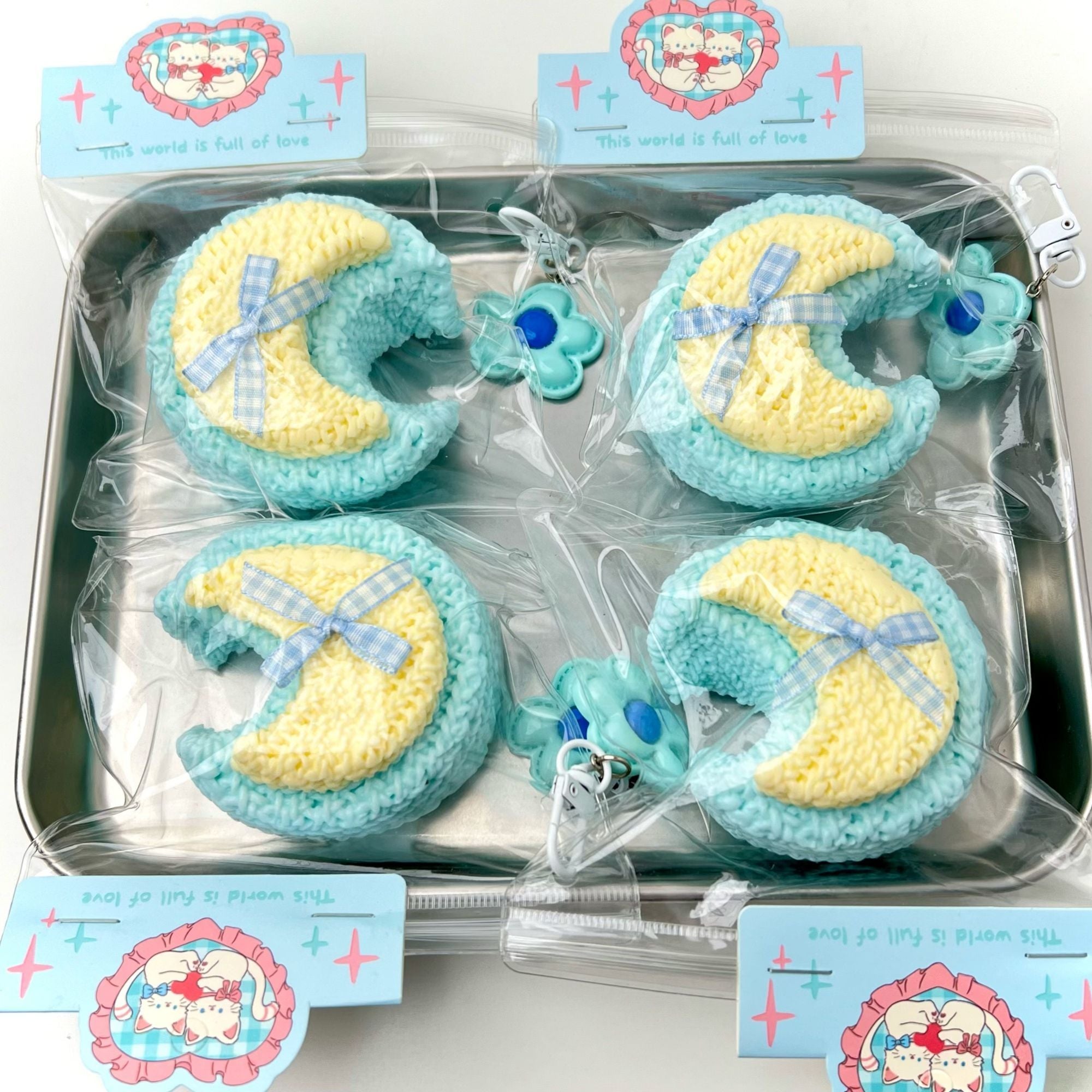 Knitted Moon Creamy Clay Slow Rebound Soft Squish Taba Squishy Sensory Fidget Toy for Stress Relief