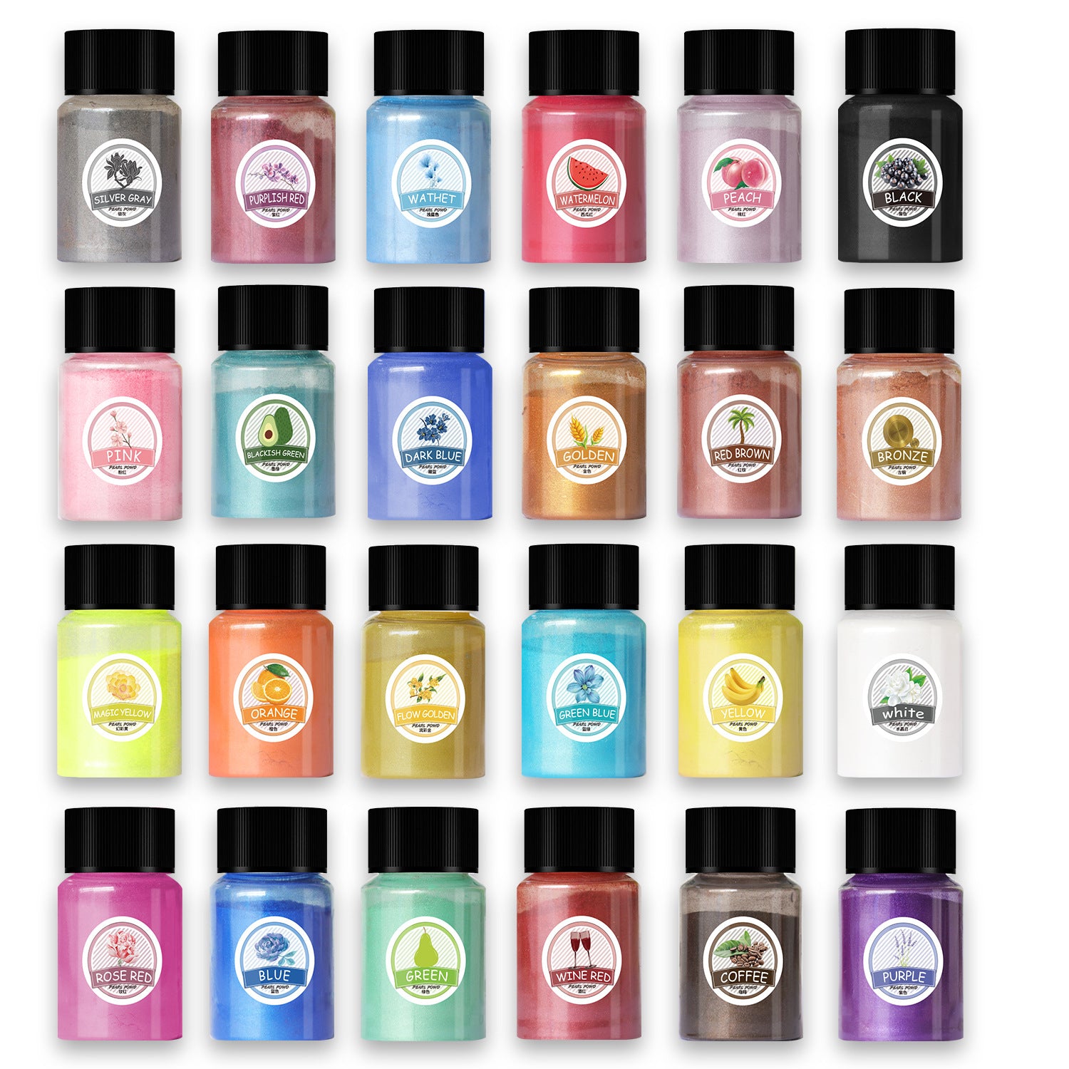 14g 20ml 24-color Mica Powder Squishy DIY Dyeing Material