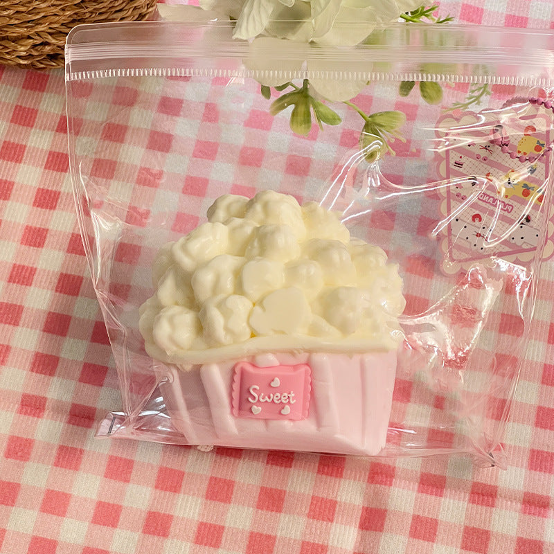 198g Pink Popcorn Creamy Clay Slow Rebound Soft Squish Taba Squishy Sensory Fidget Toy for Stress Relief