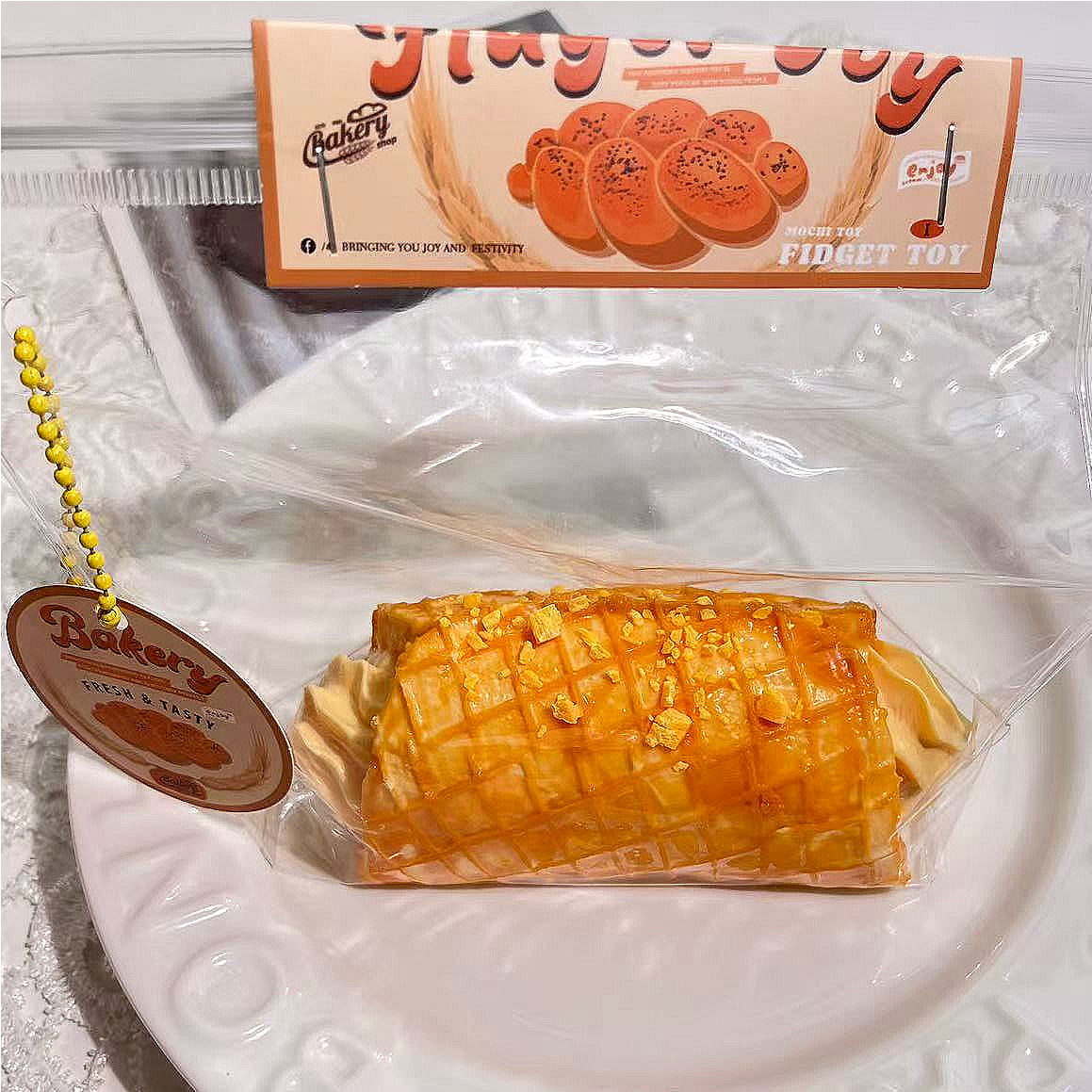 Peanut Crumble Waffle Roll Creamy Clay Slow Rebound Handmade Taba Squishy Sensory Fidget Toy for Stress Relief